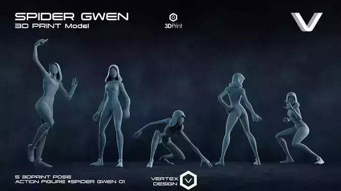 5 Spider Gwen Action Figures Pack01