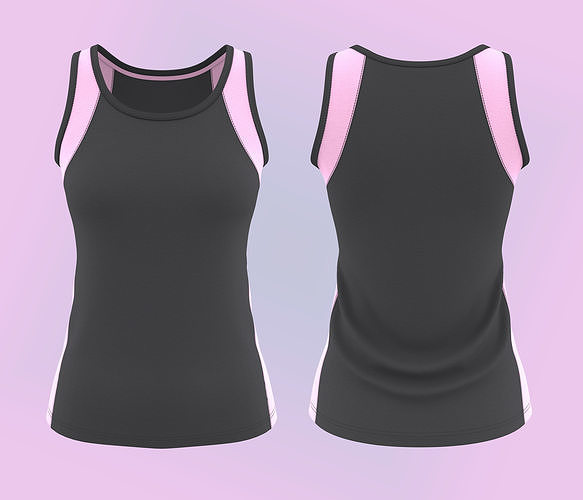 Women Sporty Tanktop Low-poly 3D model