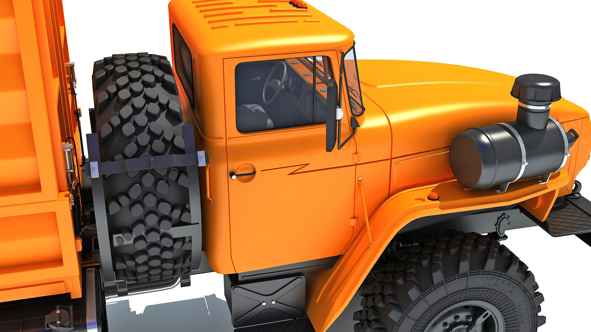 URAL Civilian Truck Off Road 6x6 Vehicle 3D model_13