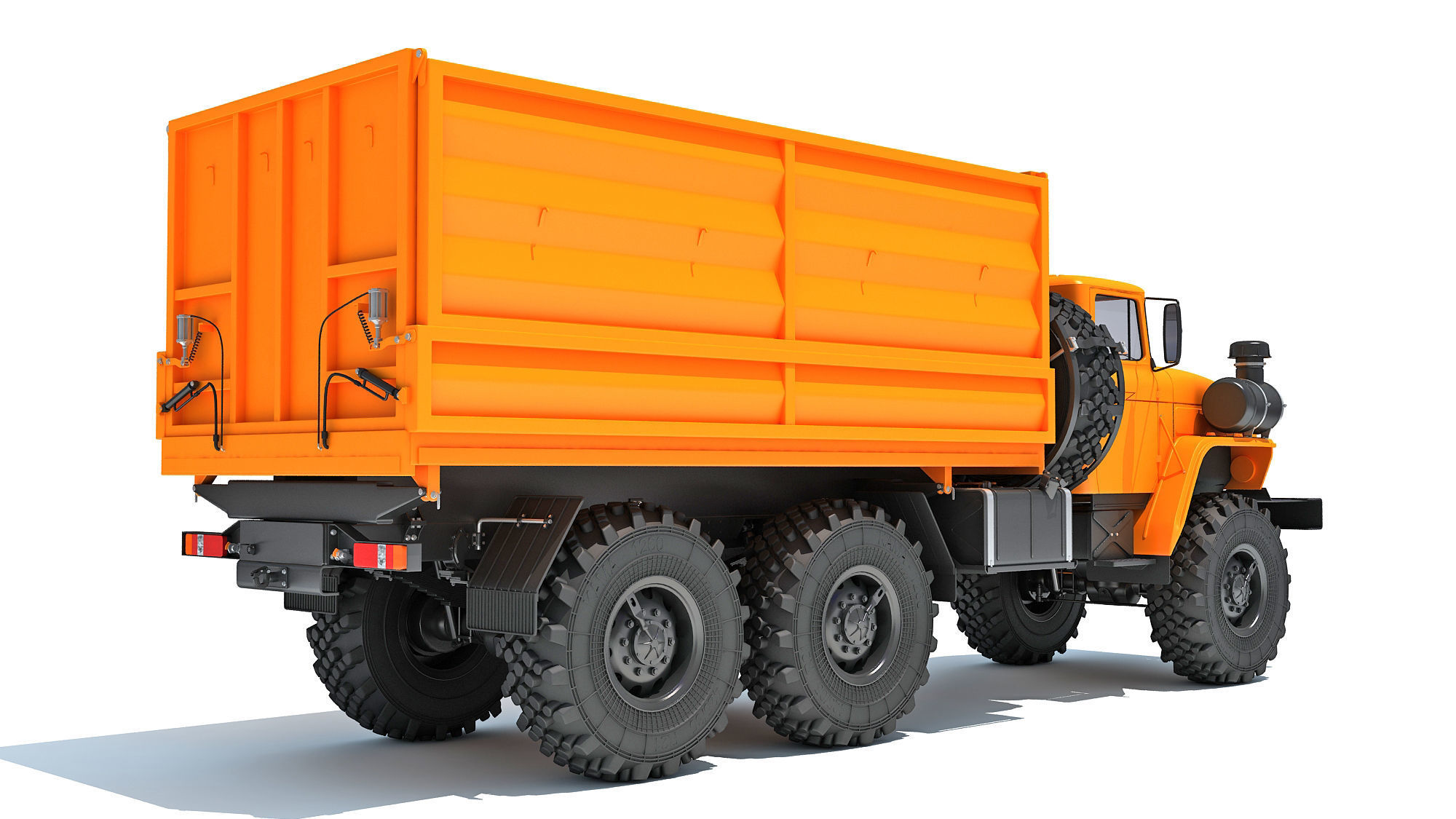 URAL Civilian Truck Off Road 6x6 Vehicle 3D model_4