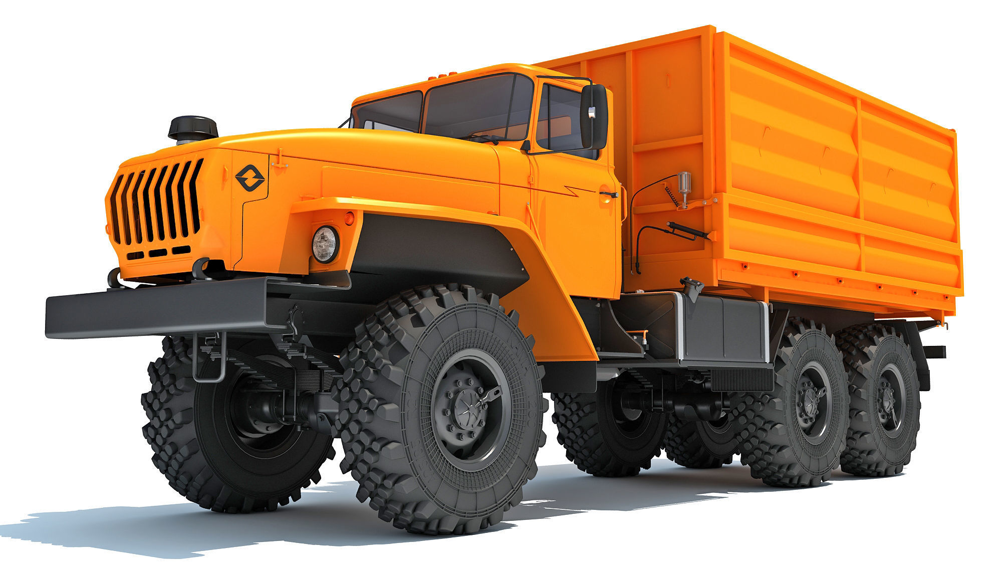 URAL Civilian Truck Off Road 6x6 Vehicle 3D model_11