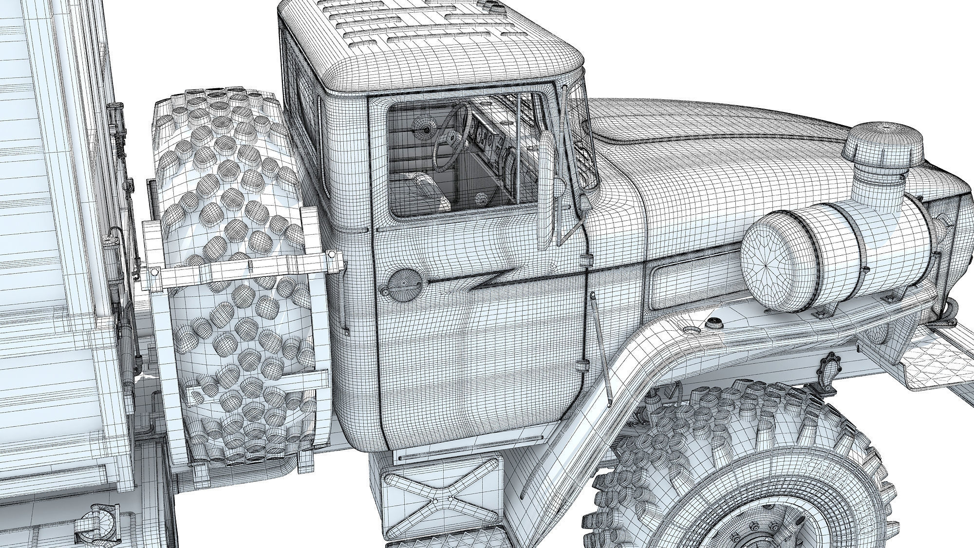 URAL Civilian Truck Off Road 6x6 Vehicle 3D model_19