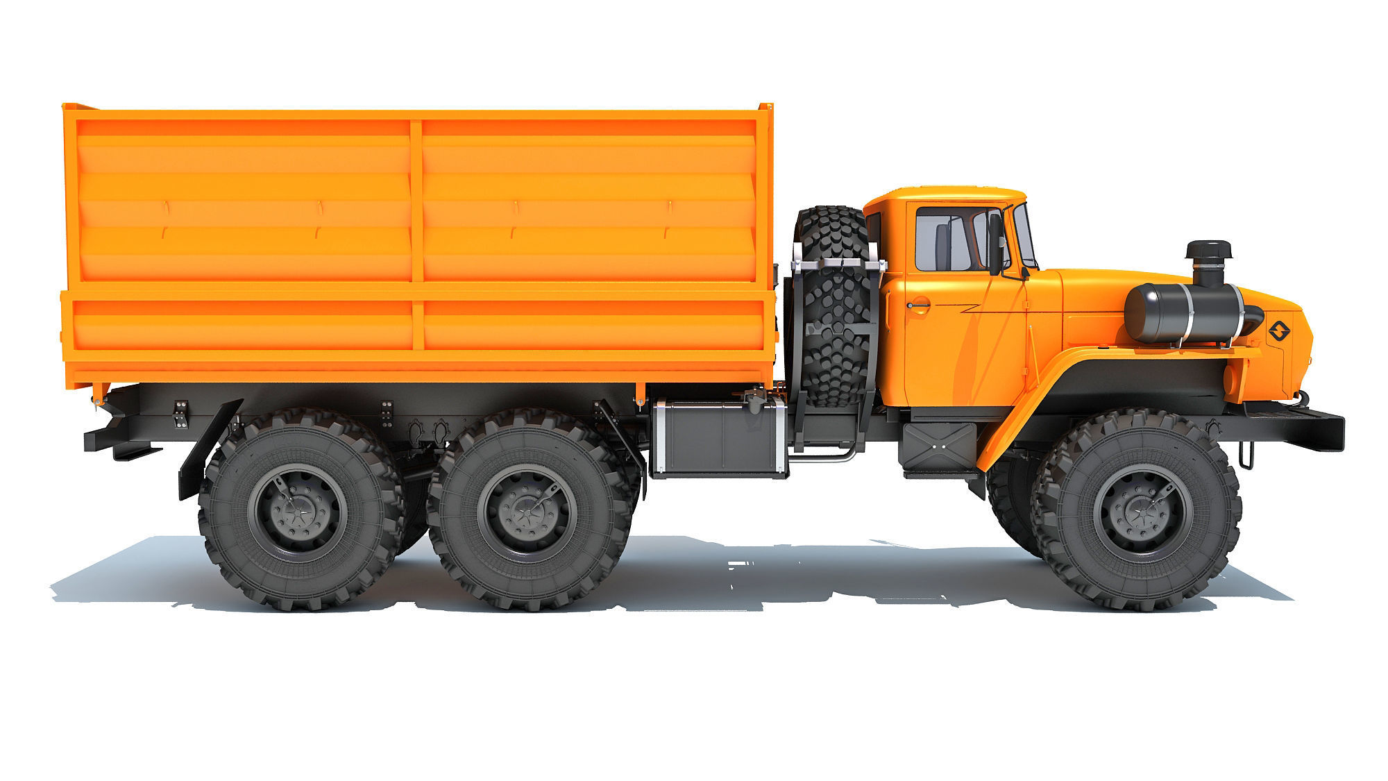 URAL Civilian Truck Off Road 6x6 Vehicle 3D model_6