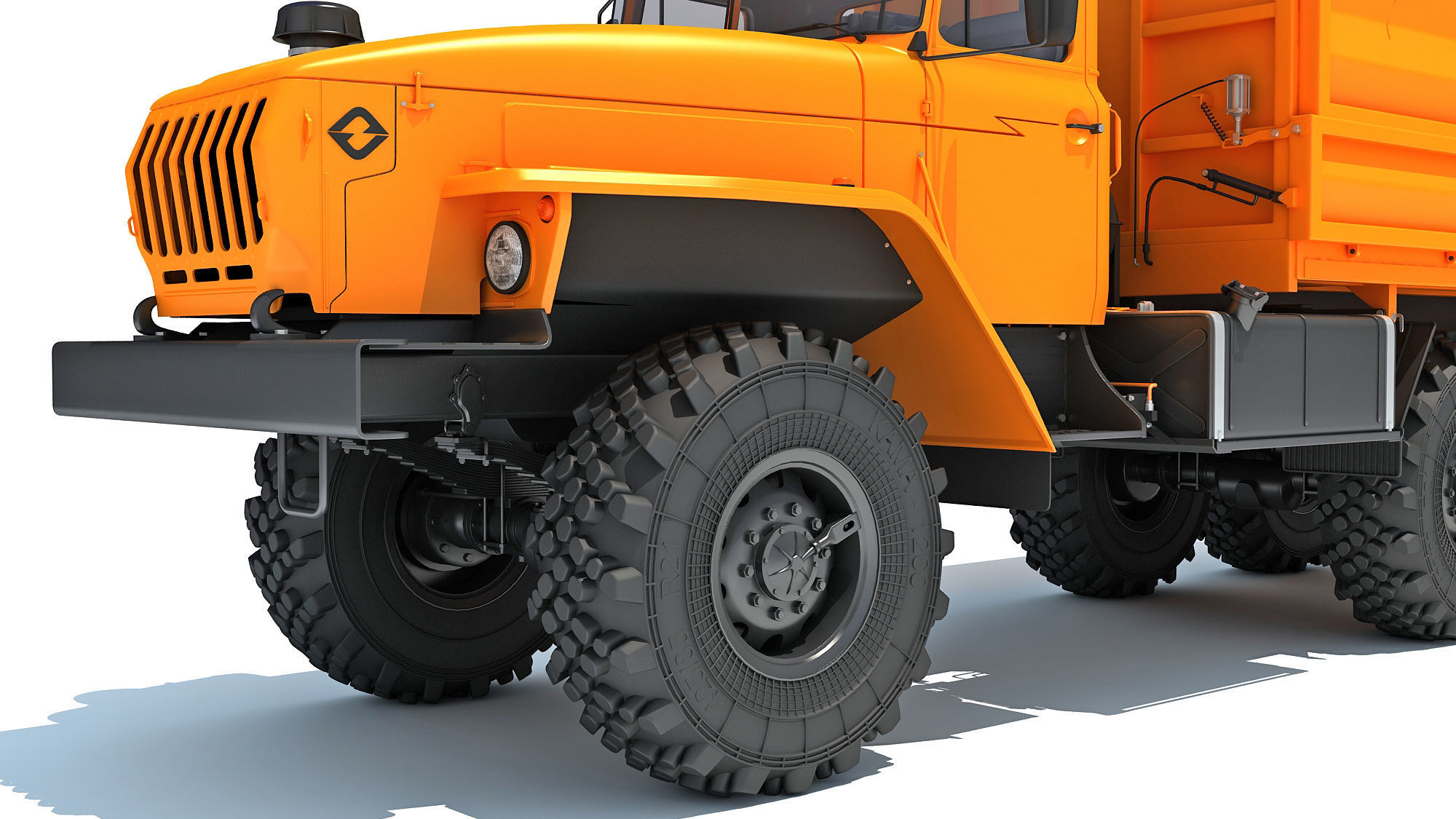 URAL Civilian Truck Off Road 6x6 Vehicle 3D model_12
