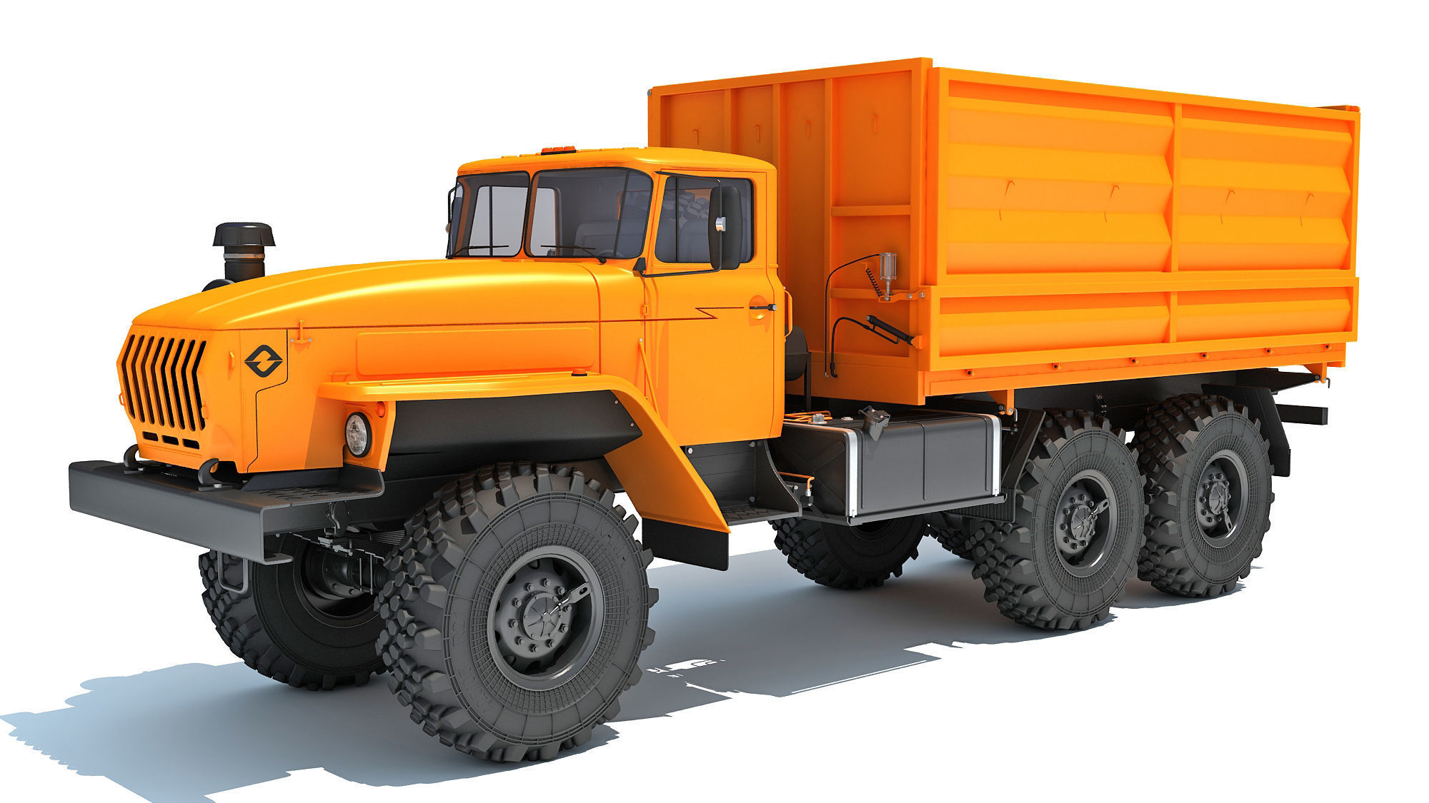 URAL Civilian Truck Off Road 6x6 Vehicle 3D model_8