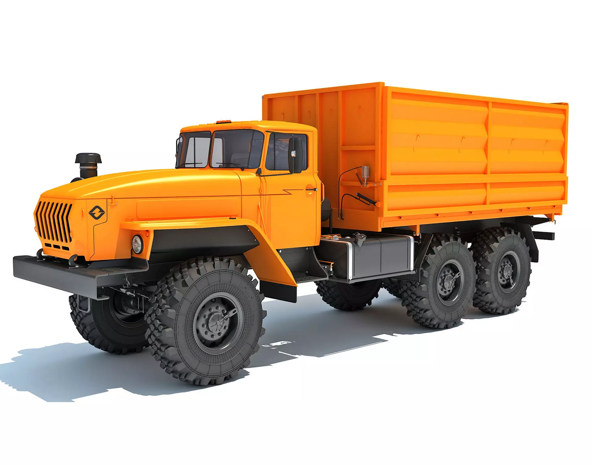 URAL Civilian Truck Off Road 6x6 Vehicle 3D model_0