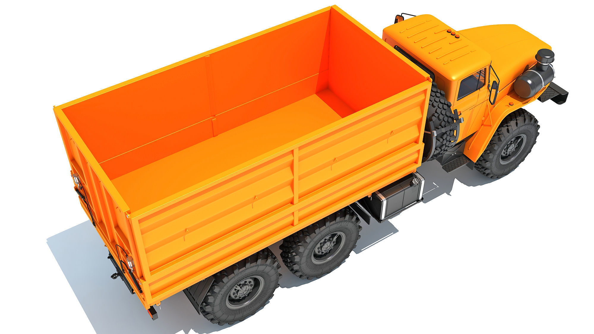 URAL Civilian Truck Off Road 6x6 Vehicle 3D model_5