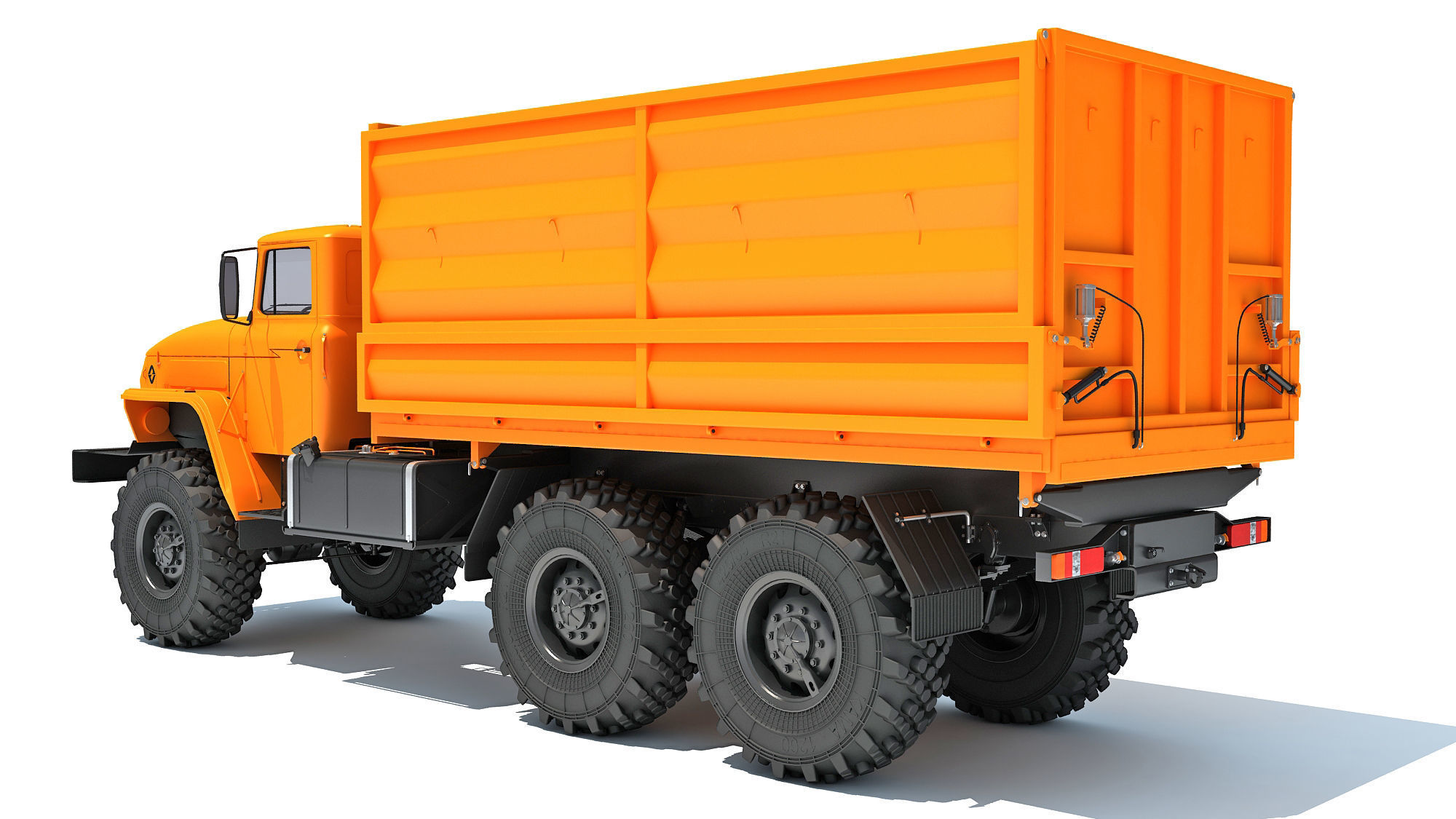 URAL Civilian Truck Off Road 6x6 Vehicle 3D model_2