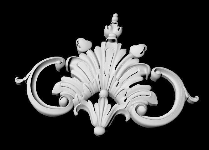 Central decor ornament for furniture 3D model_3