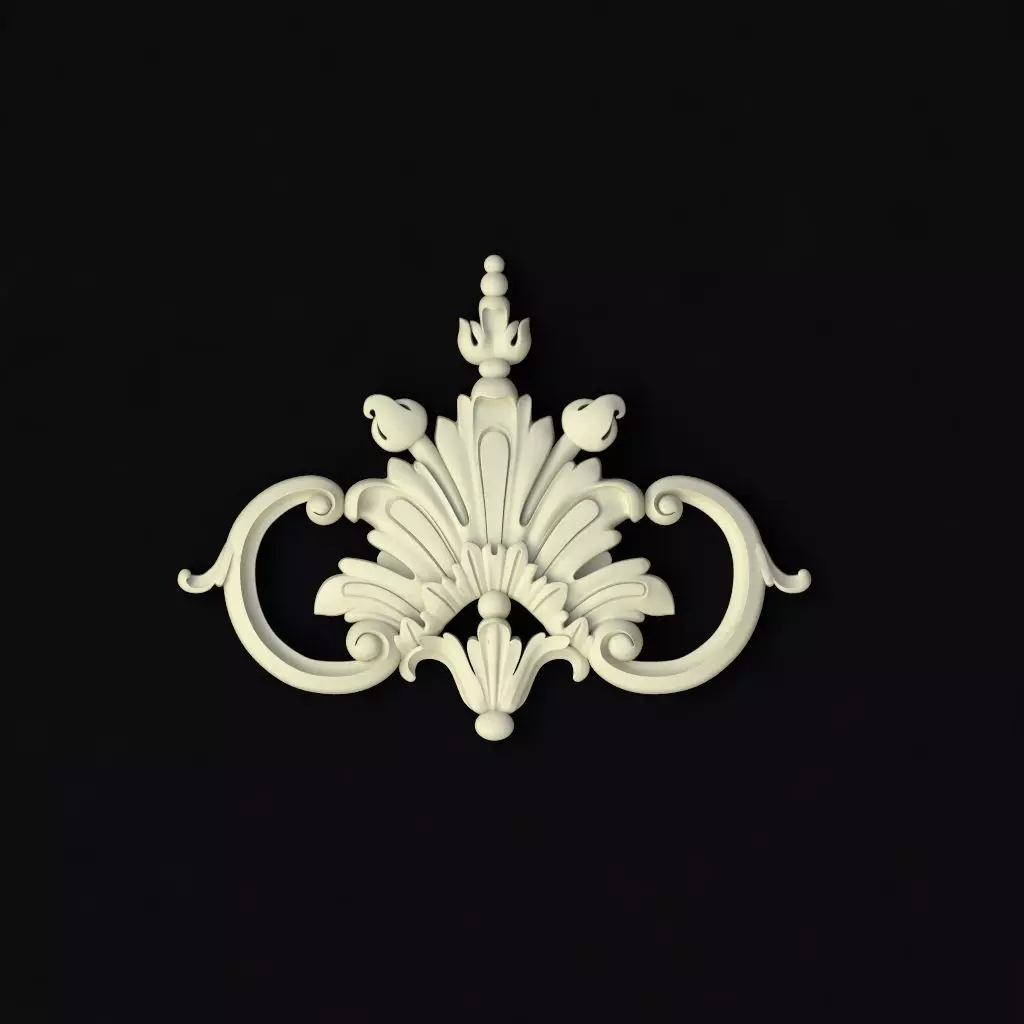 Central decor ornament for furniture 3D model_0