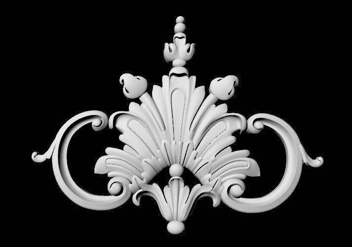 Central decor ornament for furniture 3D model_5