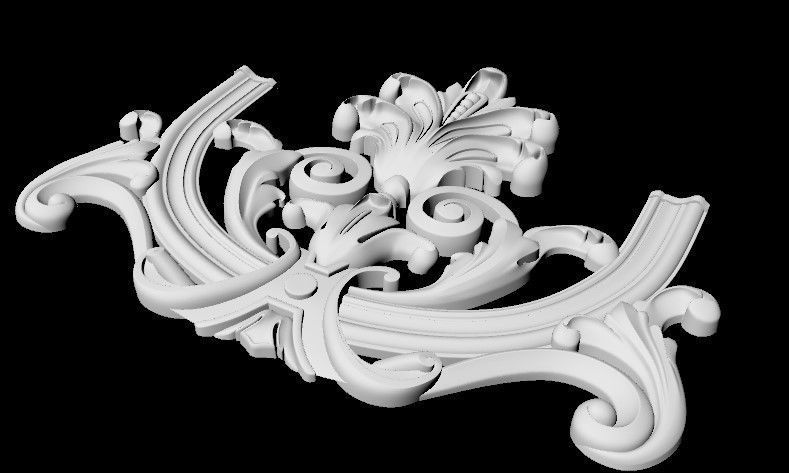 Central decor ornament for furniture 3D model_2
