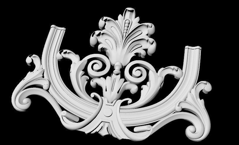 Central decor ornament for furniture 3D model_3