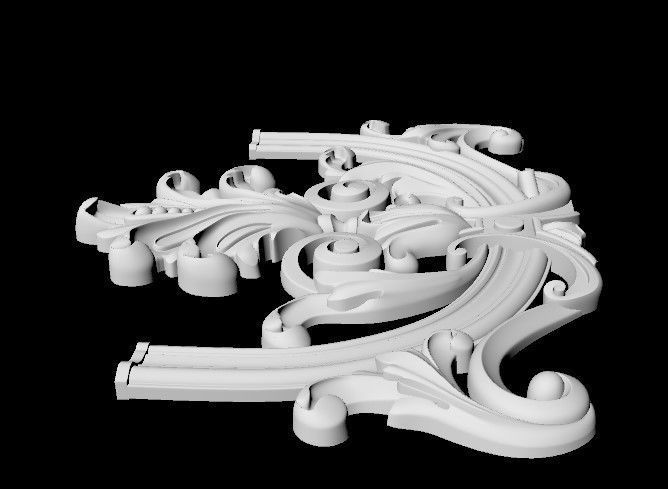 Central decor ornament for furniture 3D model_5