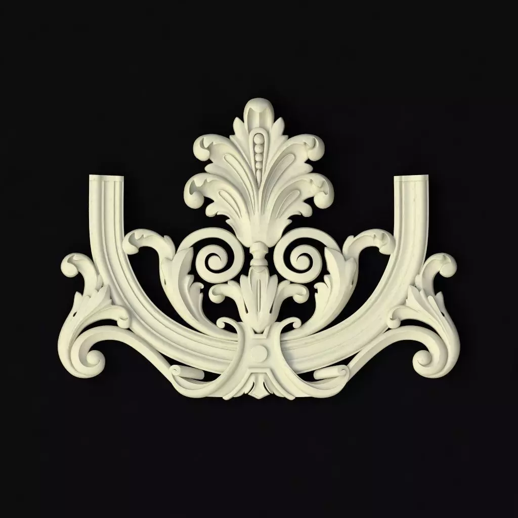 Central decor ornament for furniture 3D model_0