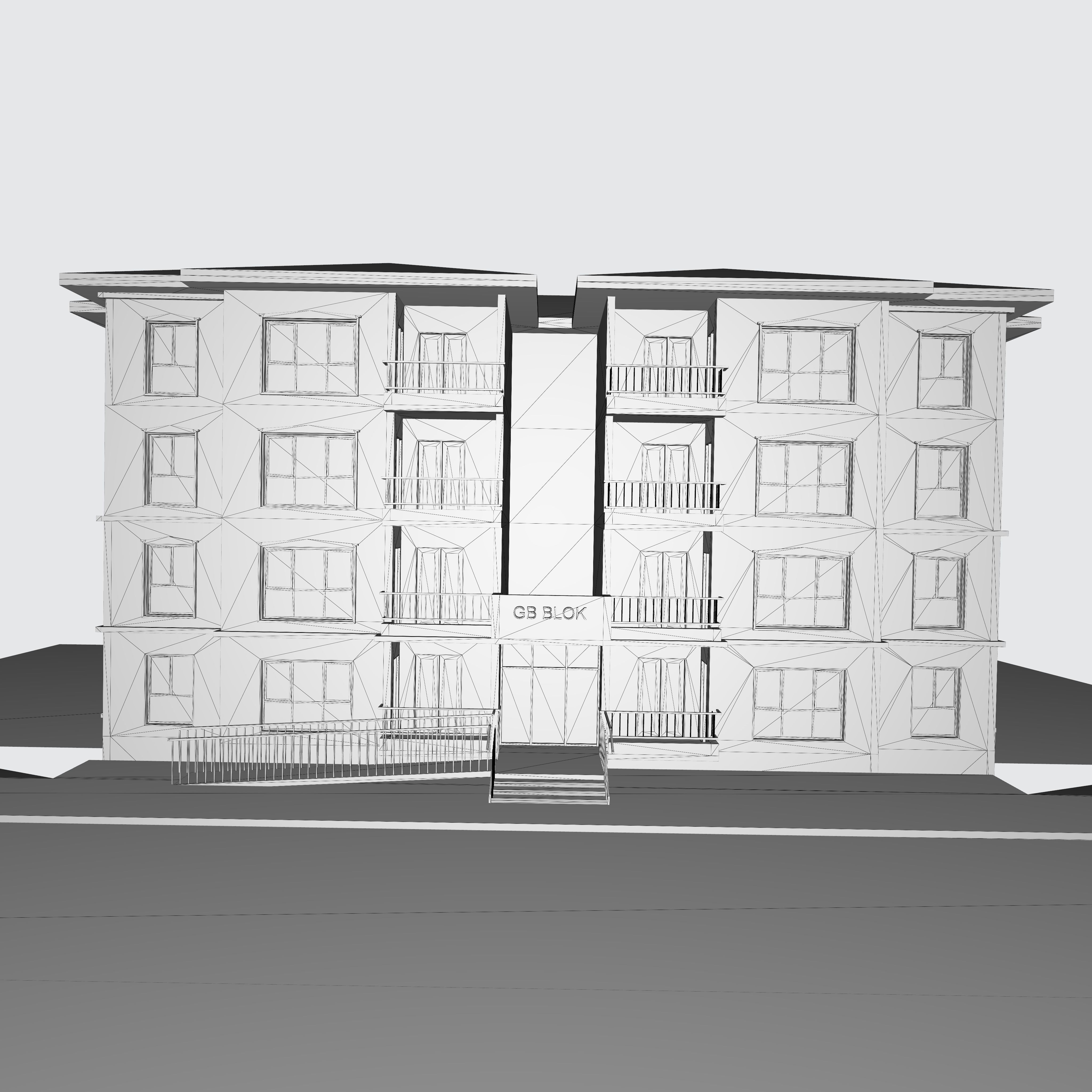 2 Apartment Buildings 3D model_3