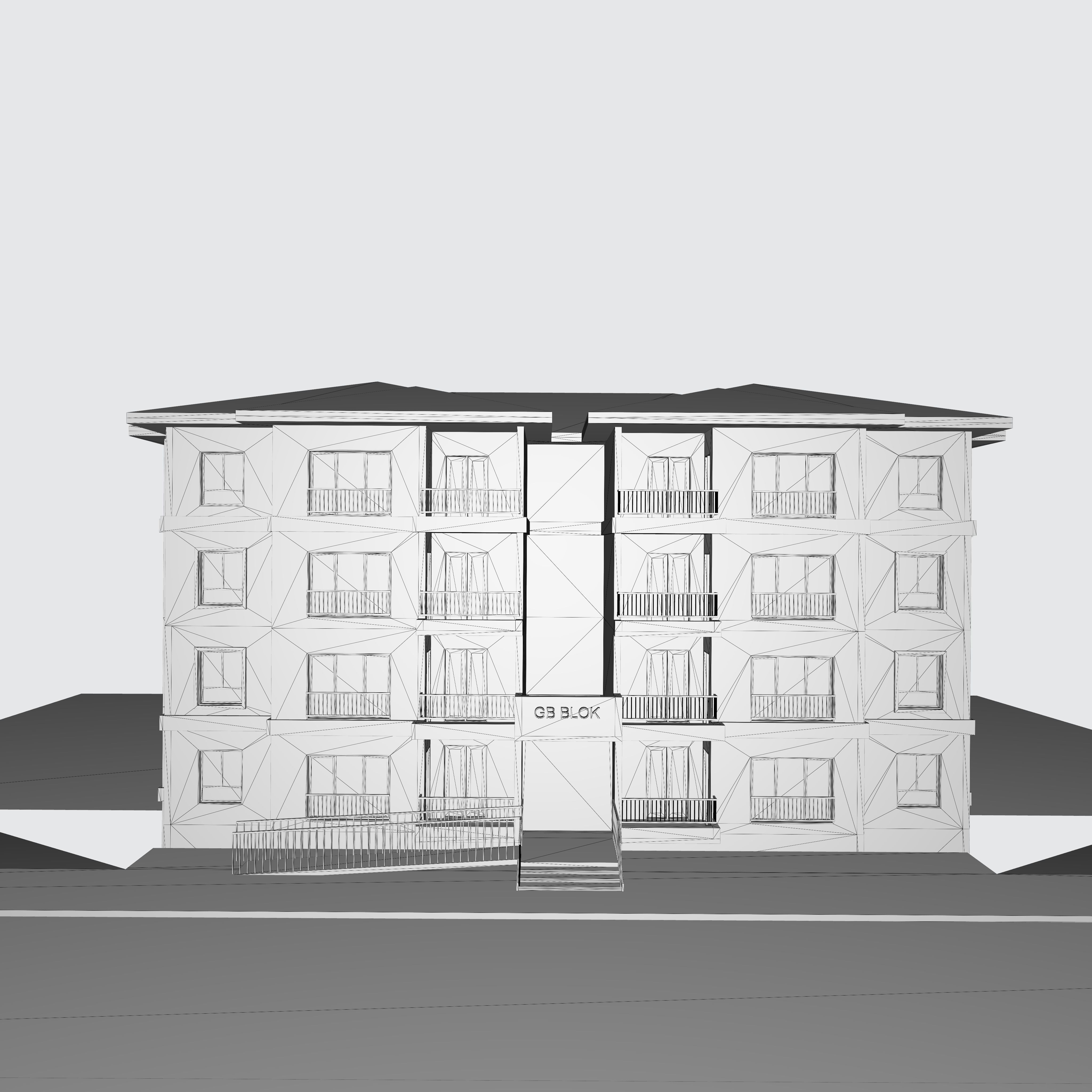2 Apartment Buildings 3D model_4