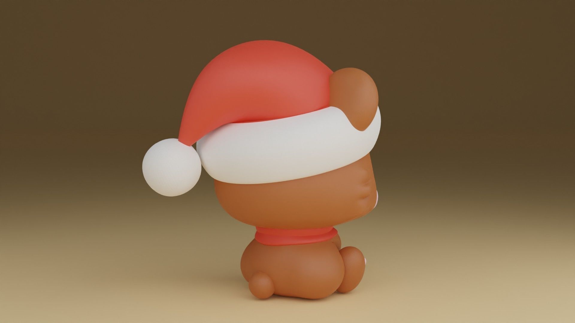 christmas bear 3D print model_9