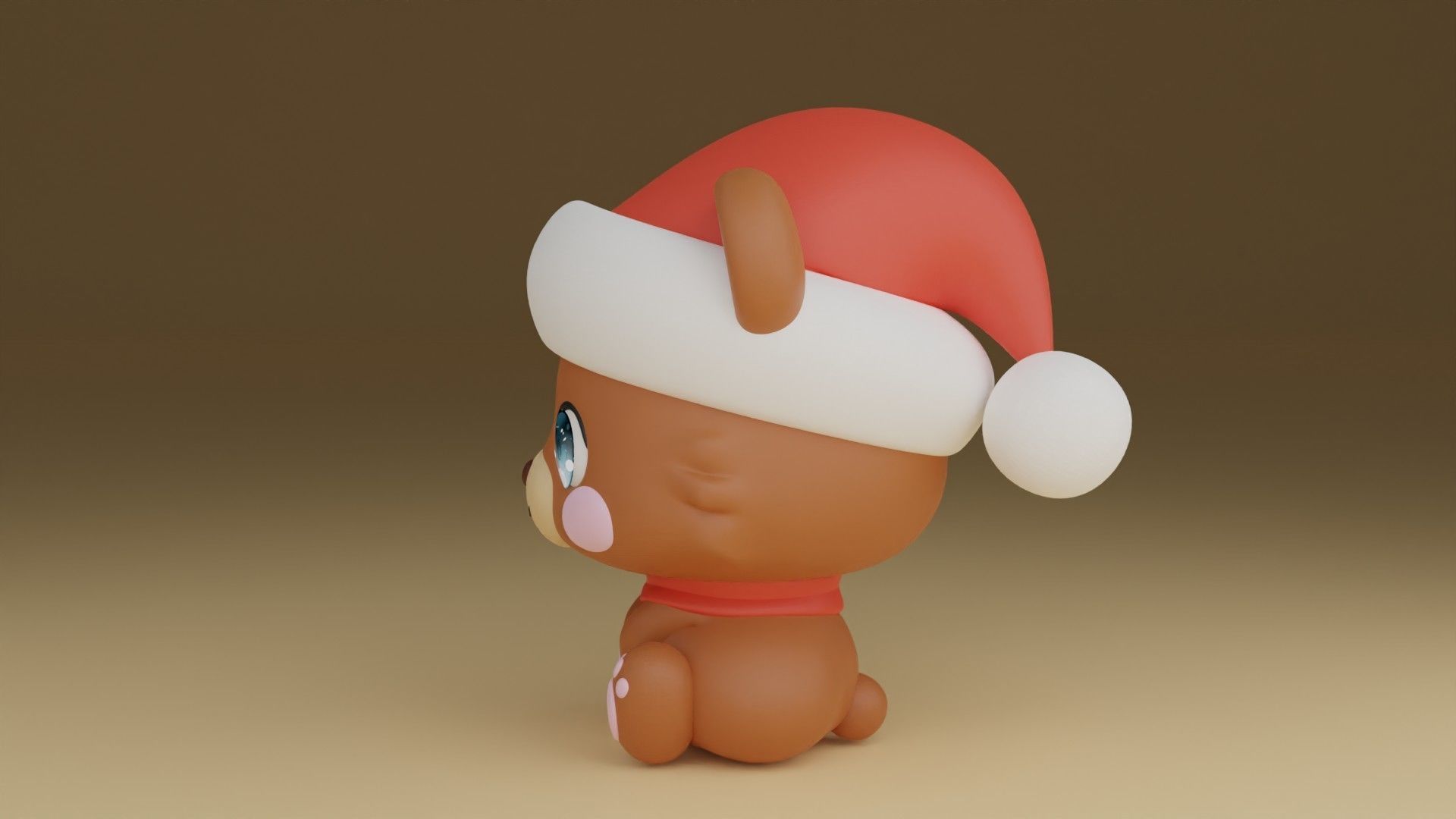 christmas bear 3D print model_12