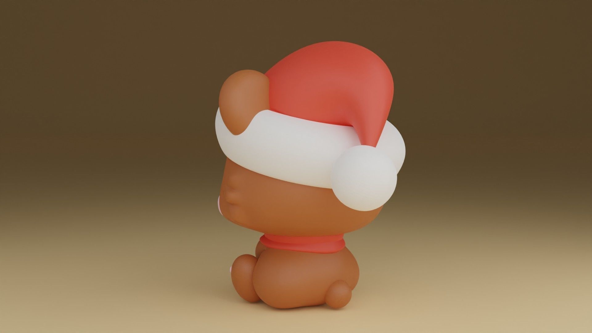 christmas bear 3D print model_11