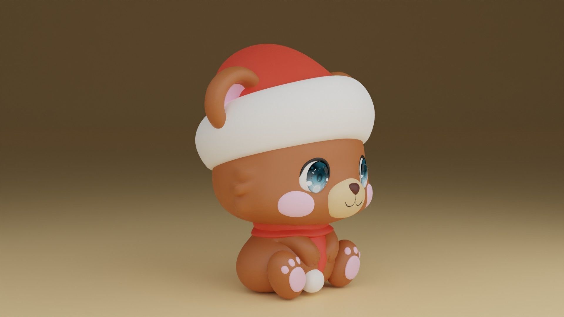christmas bear 3D print model_7
