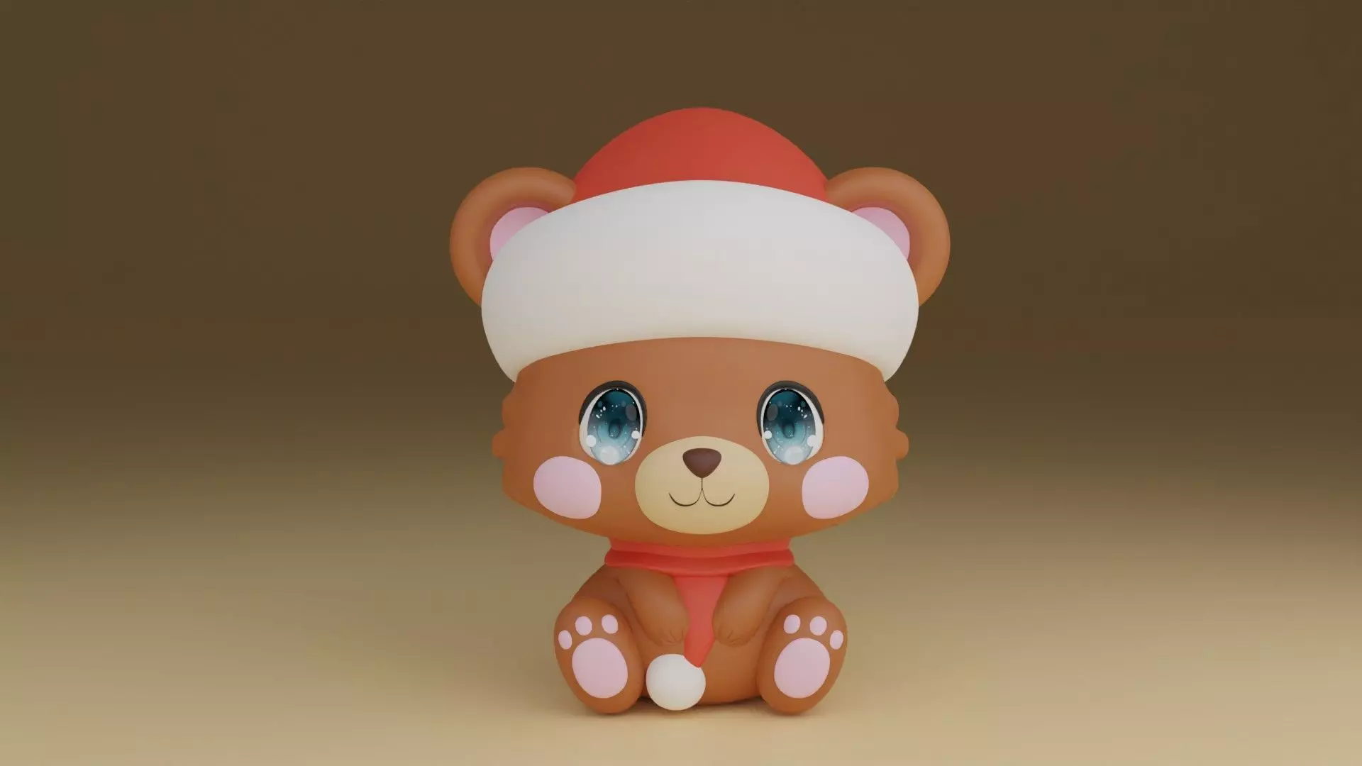 christmas bear 3D print model_0