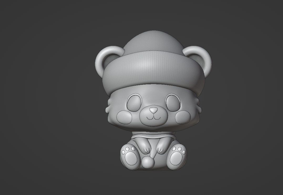 christmas bear 3D print model_1