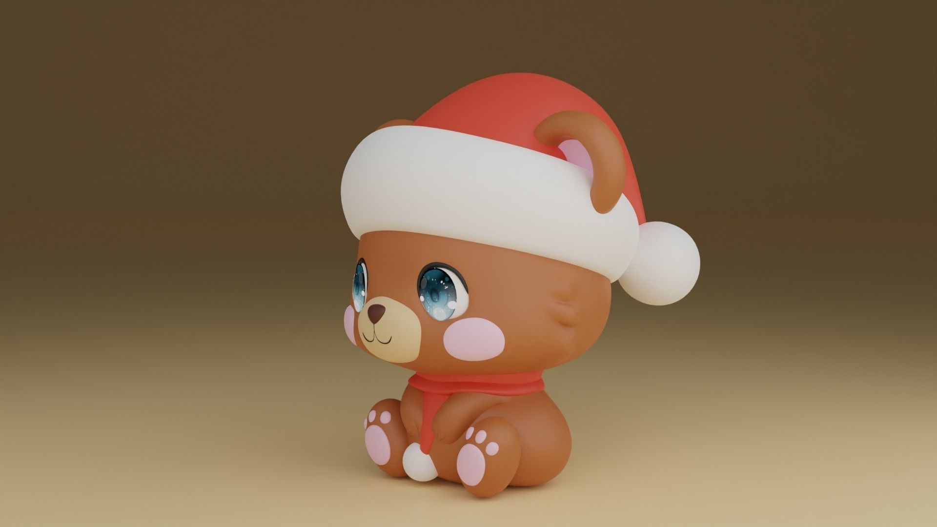 christmas bear 3D print model_13
