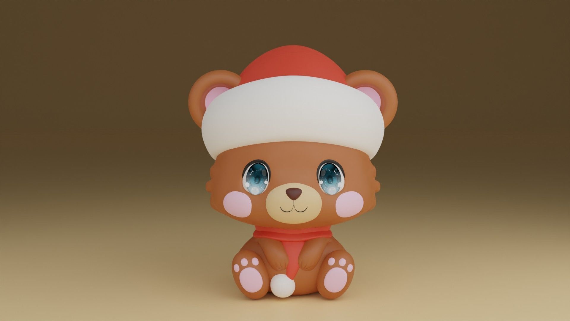 christmas bear 3D print model_6