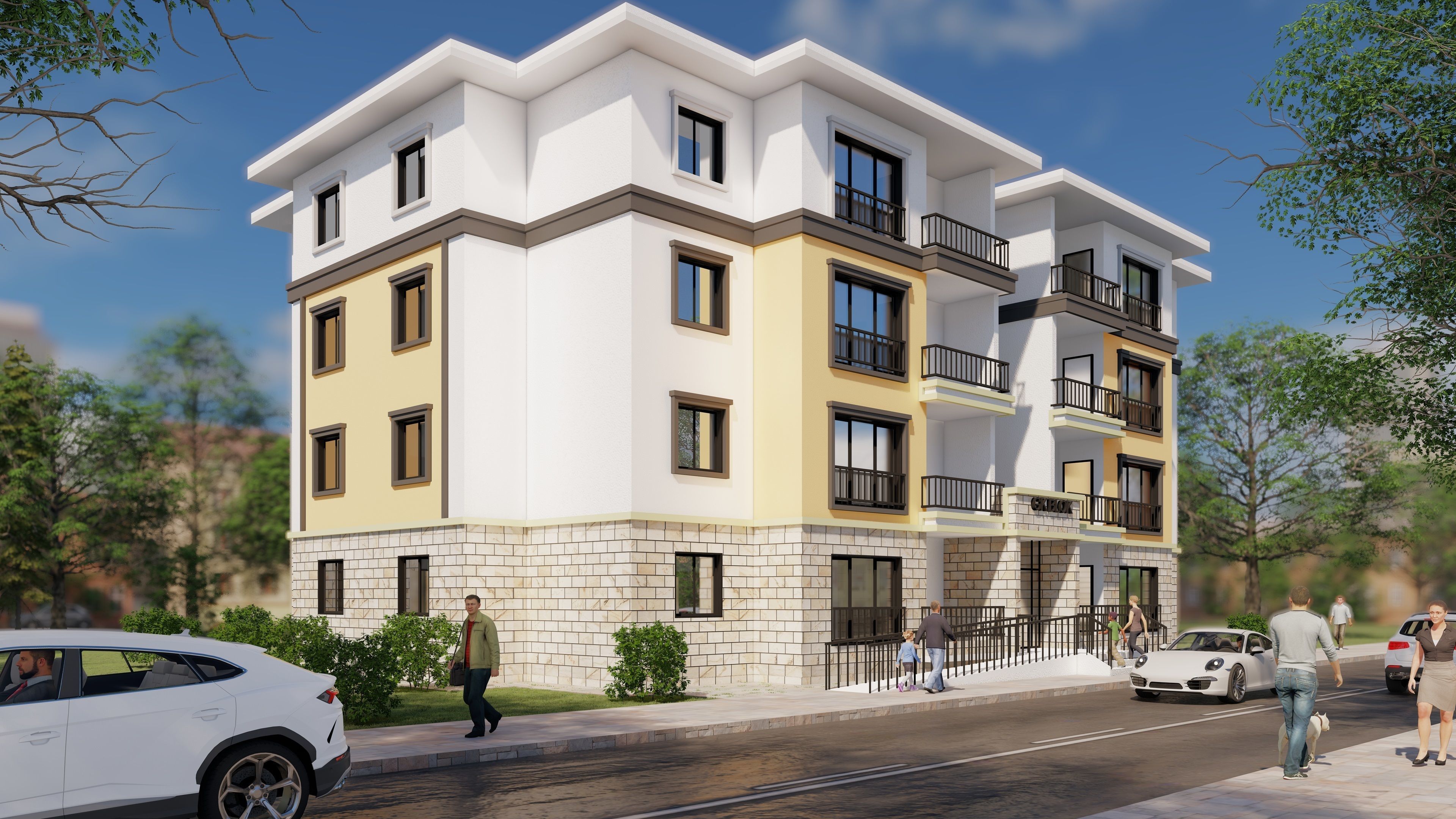 3 Different Apartment Buildings as Mansion 3D model_3