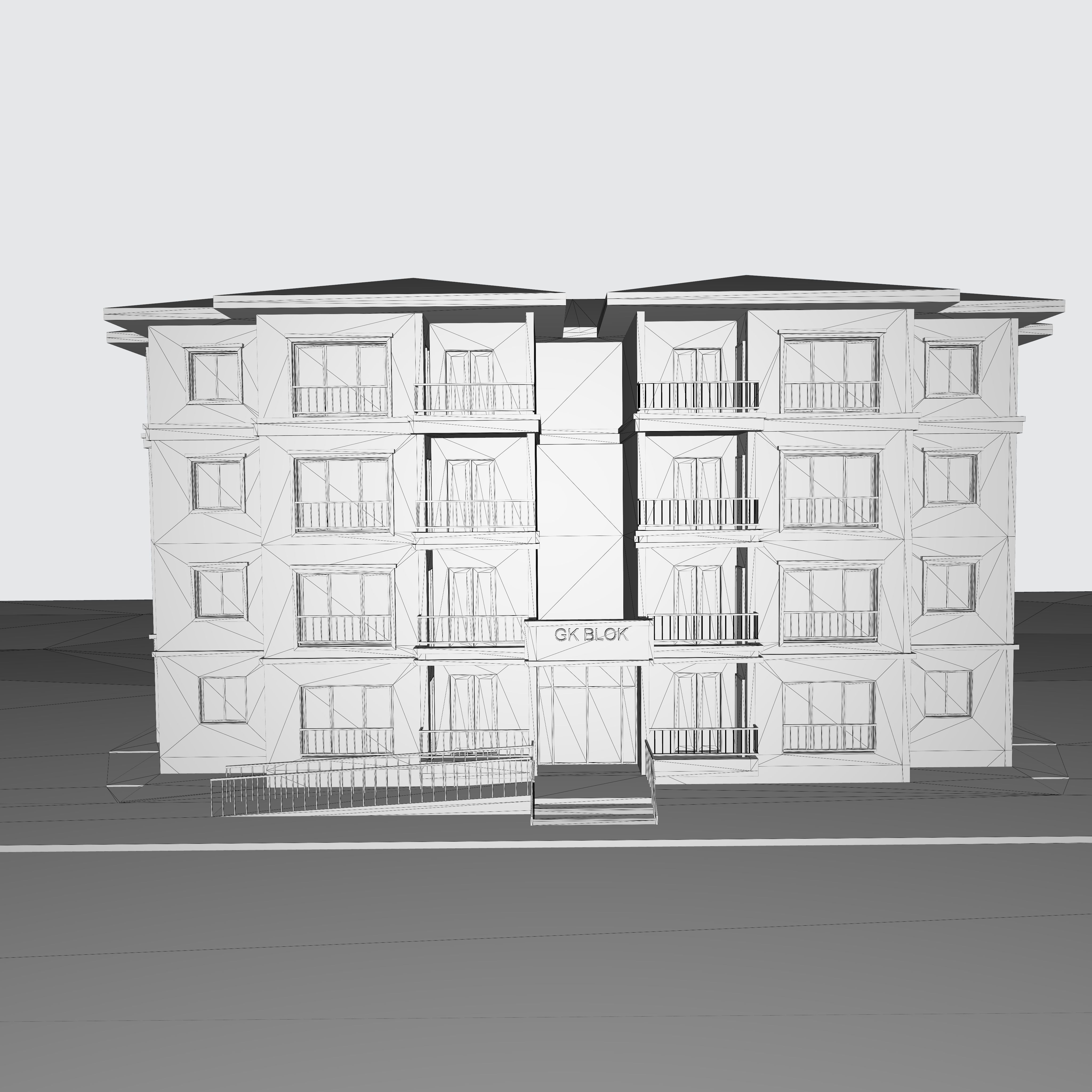 3 Different Apartment Buildings as Mansion 3D model_5
