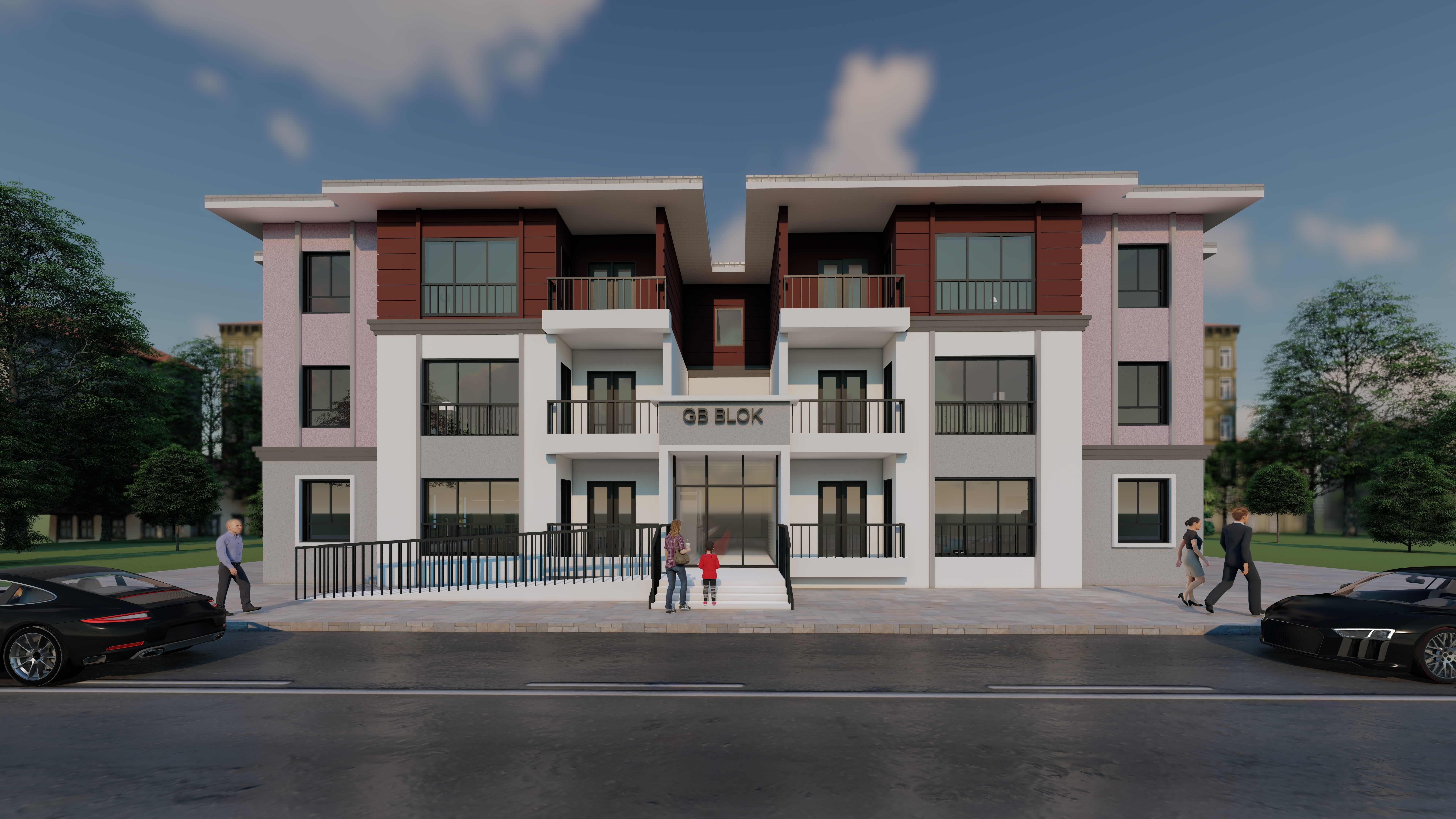 3 Different Apartment Buildings as Mansion 3D model_1