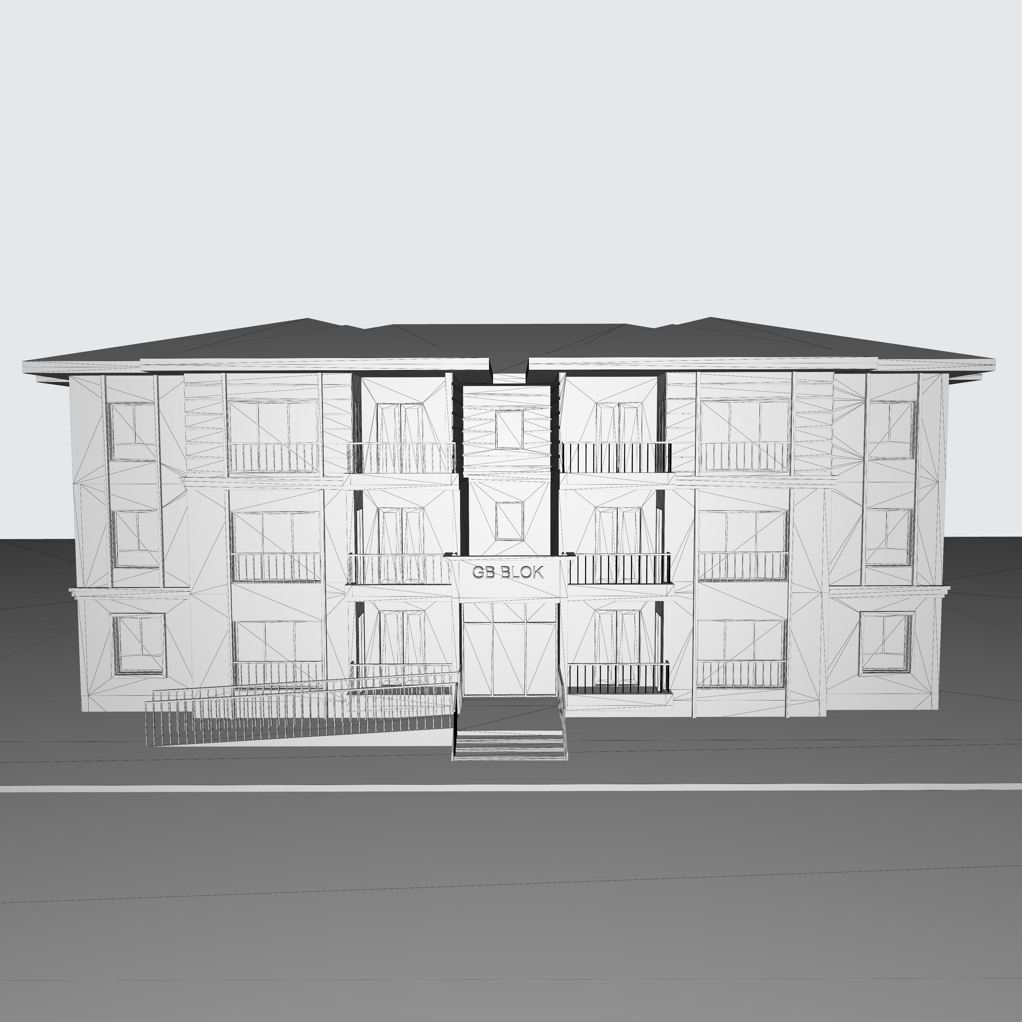 3 Different Apartment Buildings as Mansion 3D model_6