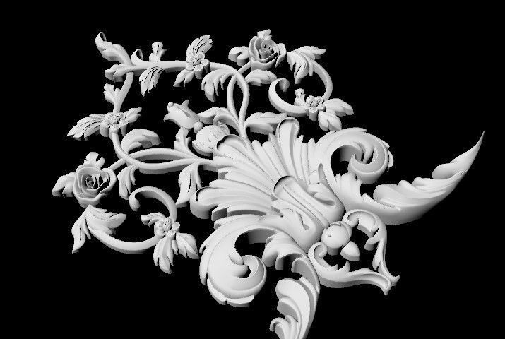 Central decor ornament for furniture 3D model_2