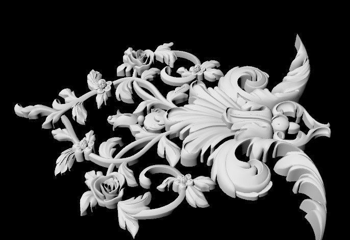 Central decor ornament for furniture 3D model_3