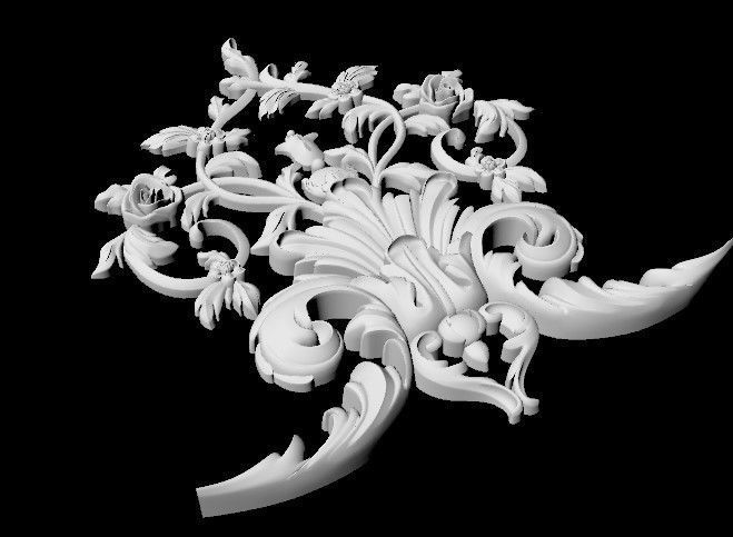 Central decor ornament for furniture 3D model_5