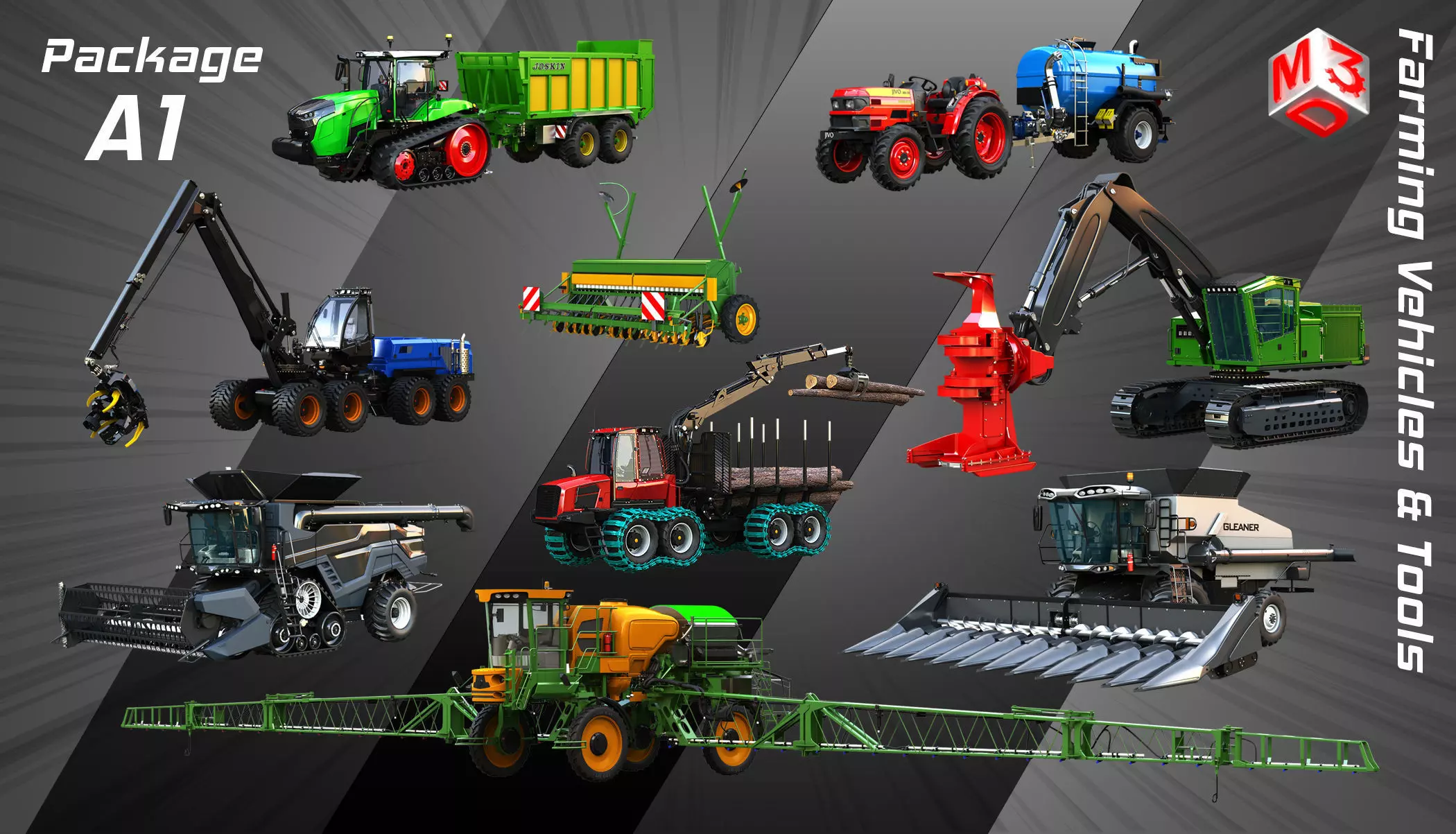 Farming Vehicles and Tools - Package1 3D Model Collection_0