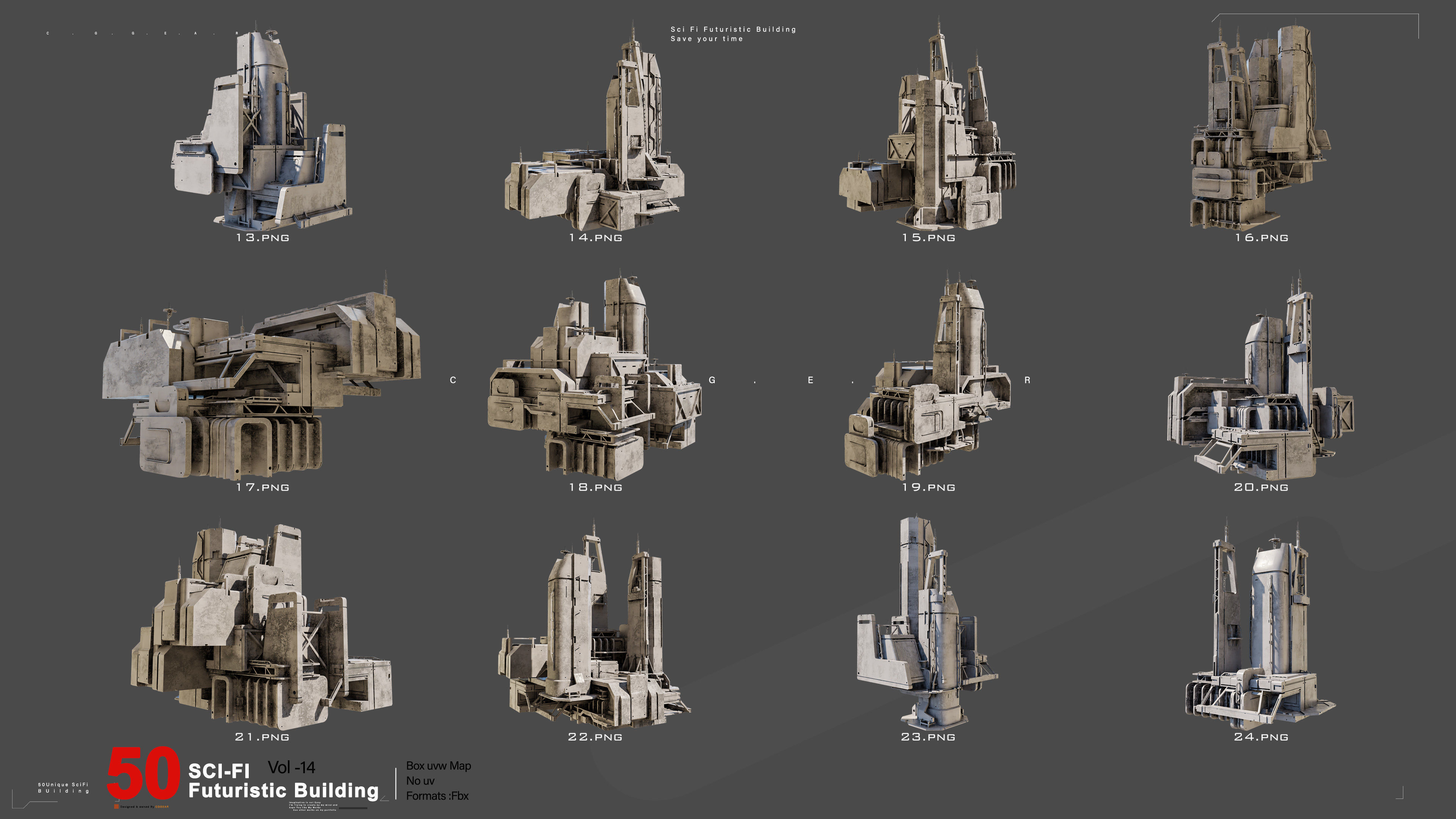 Sci-fi Futuristic Building VOl 15 3D model_2