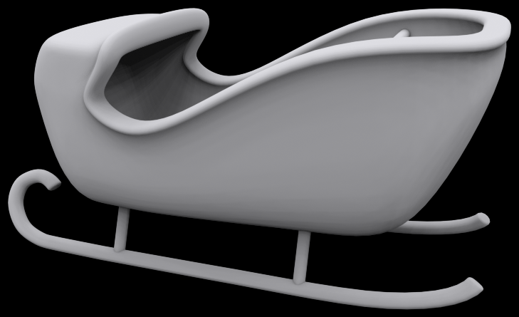 Sleigh ornament 3D print model_3