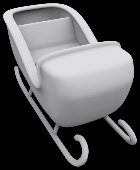 Sleigh ornament 3D print model_2