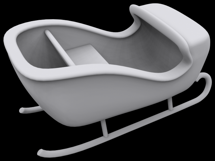 Sleigh ornament 3D print model_1