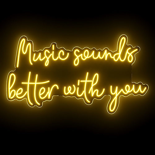 Music Sounds Better With You Neon Sign 3D model