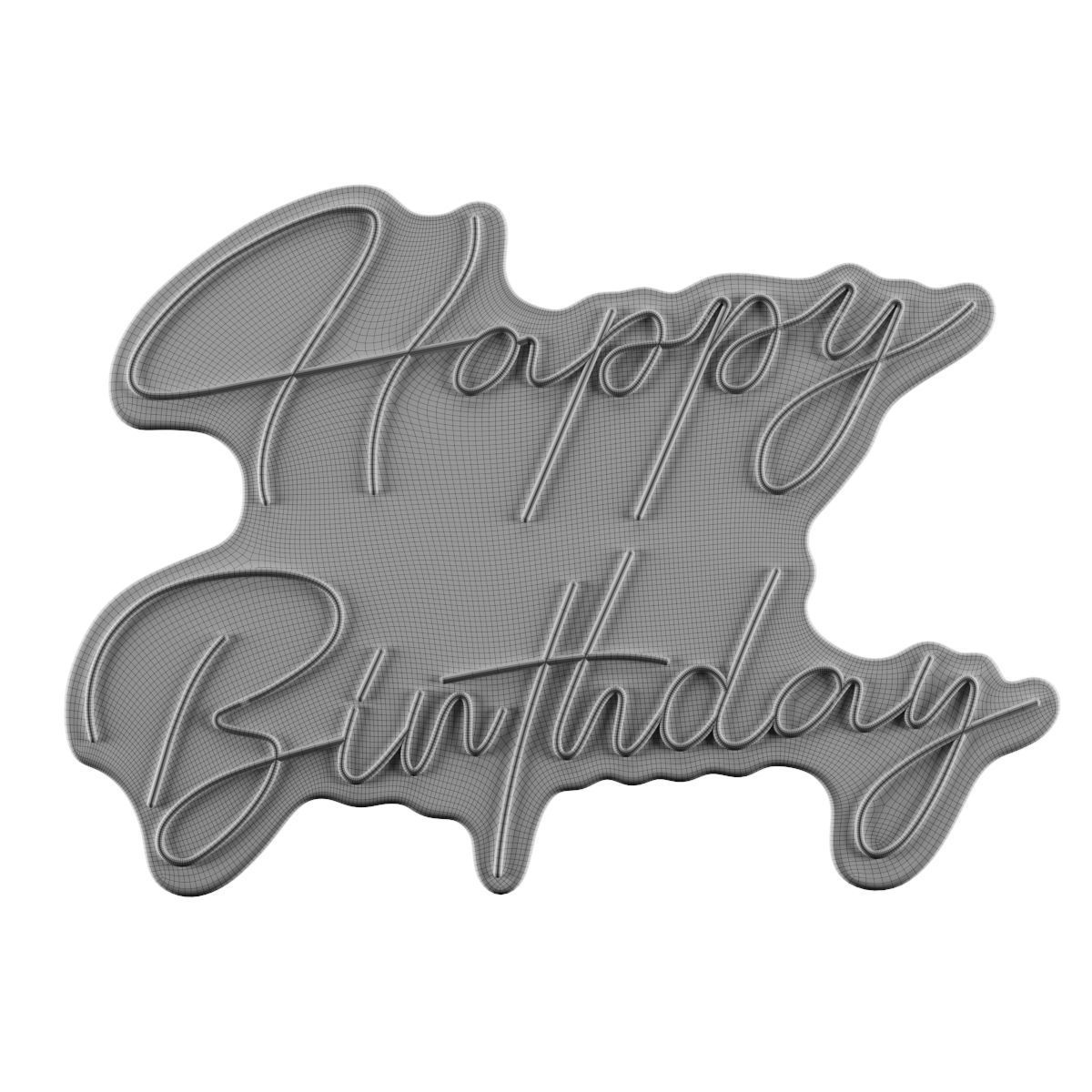 Happy Birthday Neon Sign 3D model_2