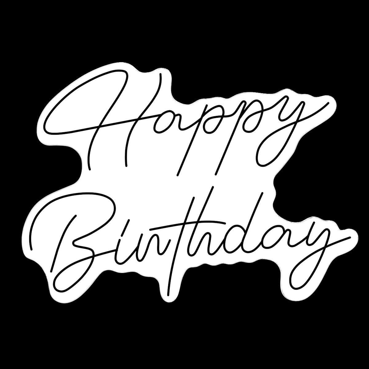 Happy Birthday Neon Sign 3D model_3