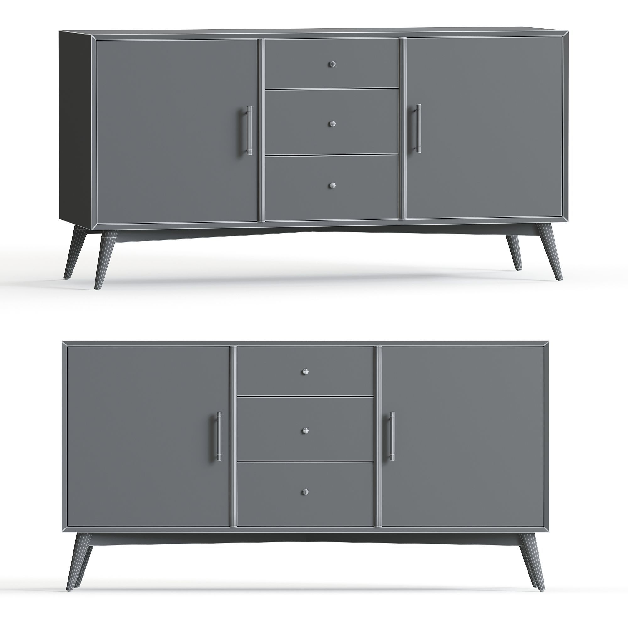 Mid Century Buffet 3D model_3
