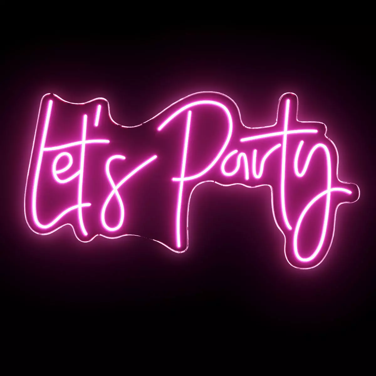 Lets Party Neon Sign 3D model