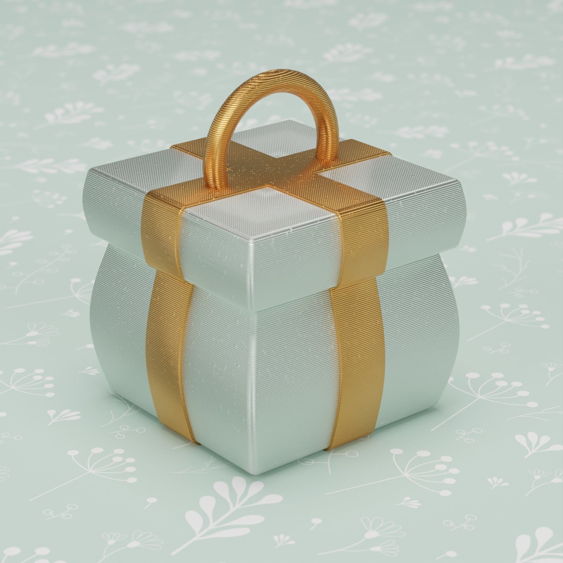 Christmas Present Gift Box 3D print model_3