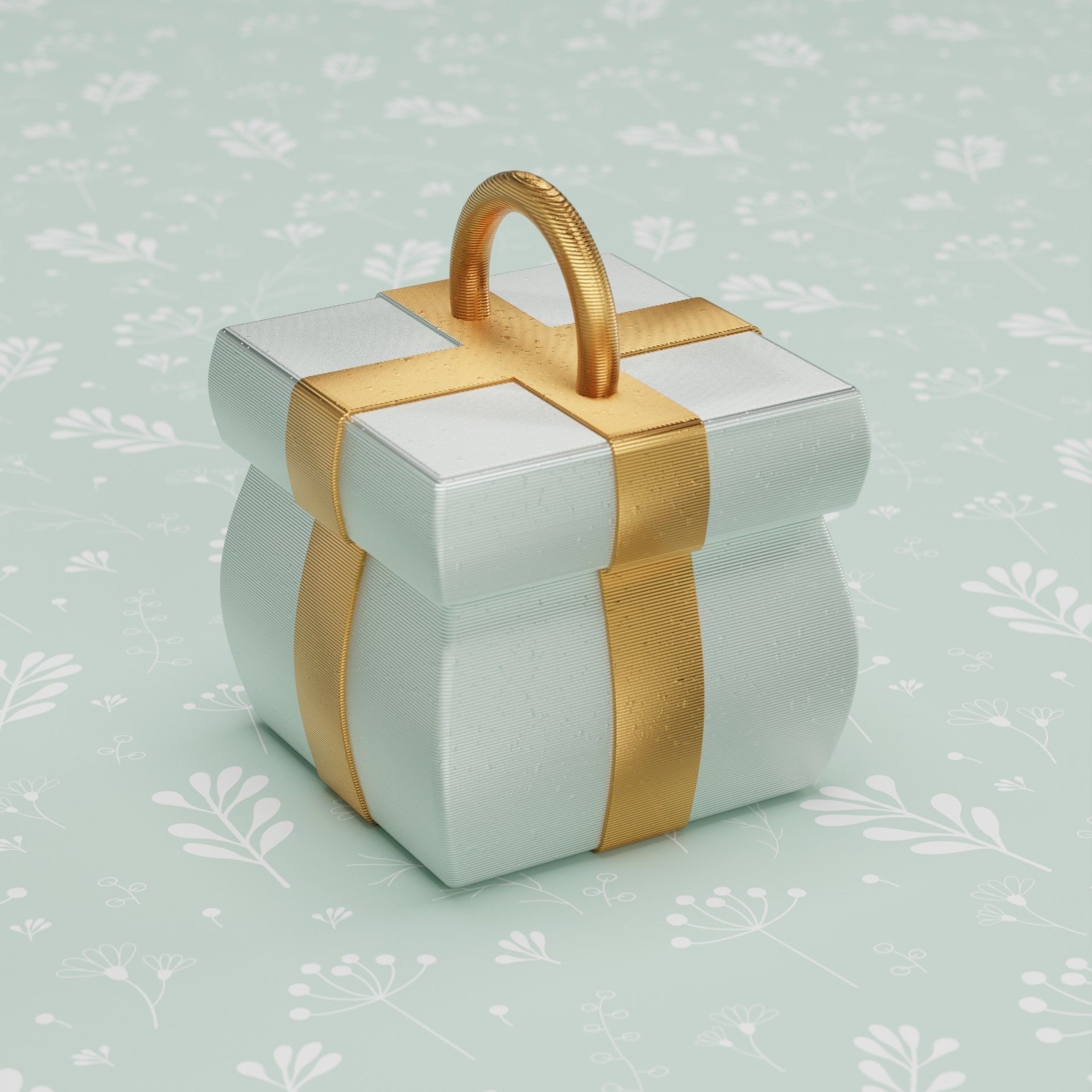 Christmas Present Gift Box 3D print model_1