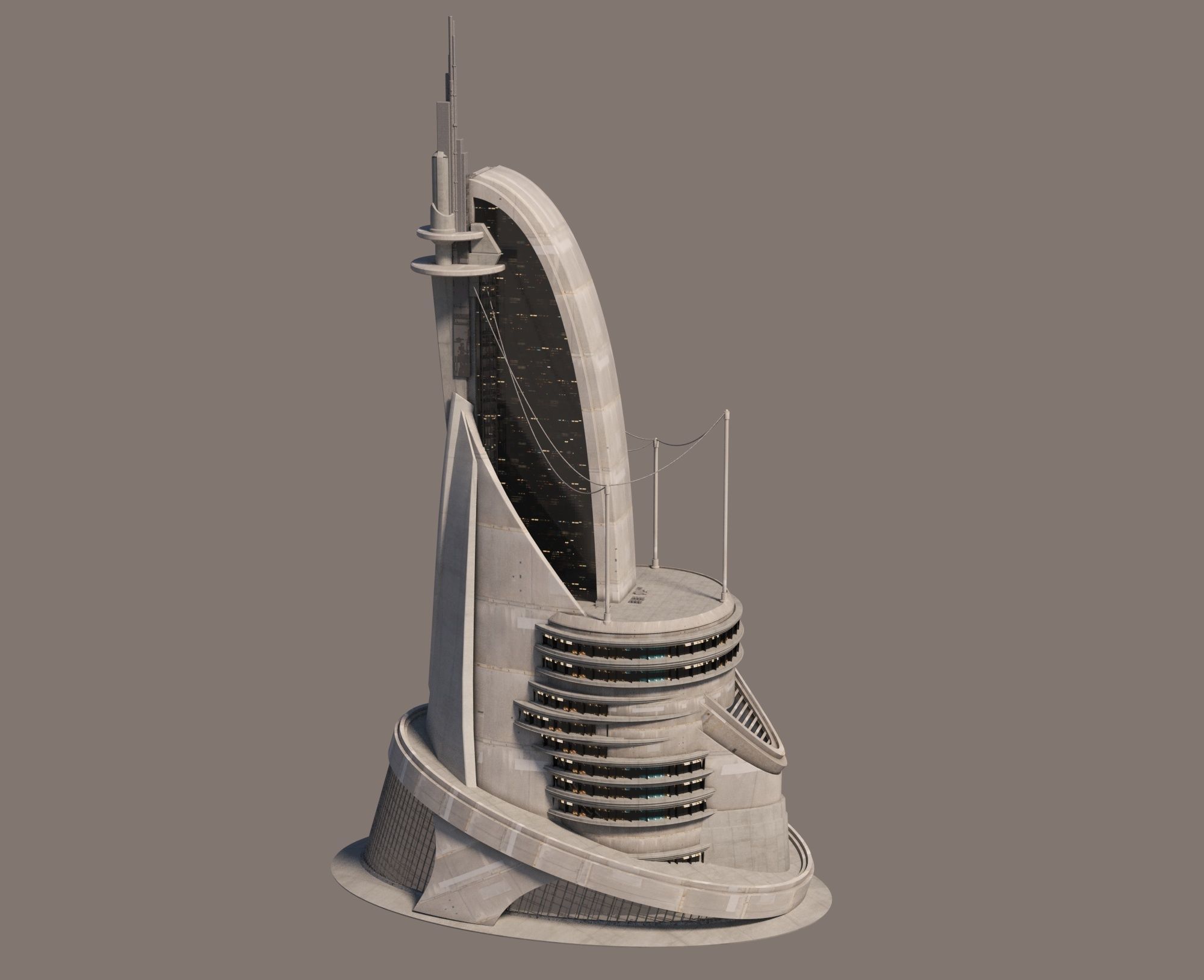 Eclectic Futurism Low-poly 3D model_9