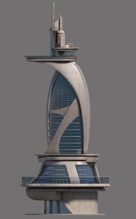 Eclectic Futurism Low-poly 3D model_19